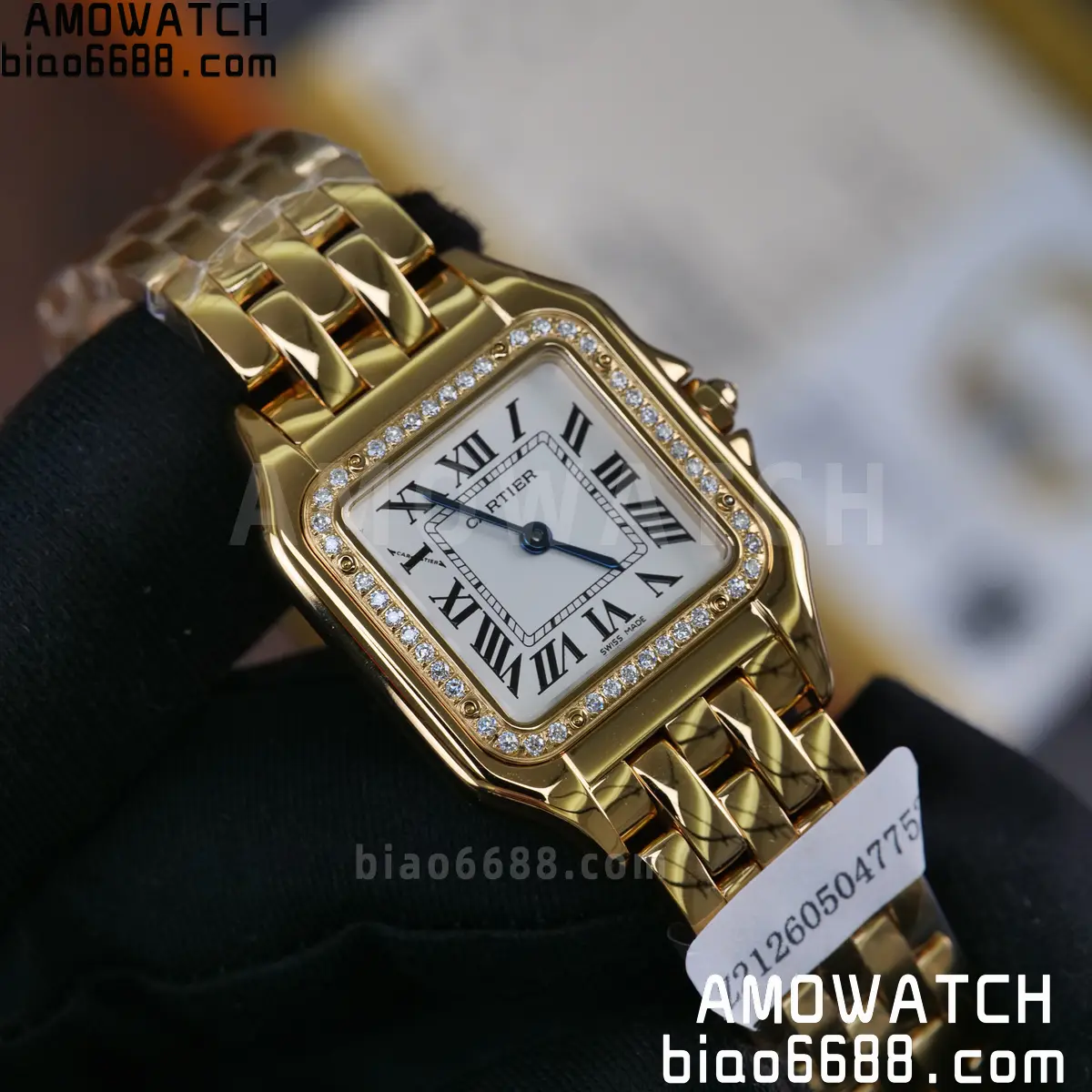 Custom Made Cartier Panthère 27mm WJPN0016 Gold-plated moissanite bezel 69 0230cea1890c1f6 AMO Watch