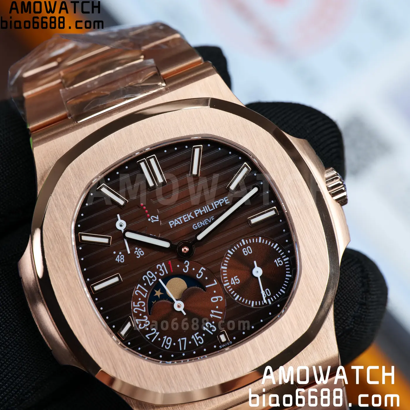 Patek Philippe Nautilus 5712R RG UMI 1:1 Best Edition Brown Dial on RG Bracelet A240 Super Clone Weighted 89 03f7c6445a624b3 AMO Watch