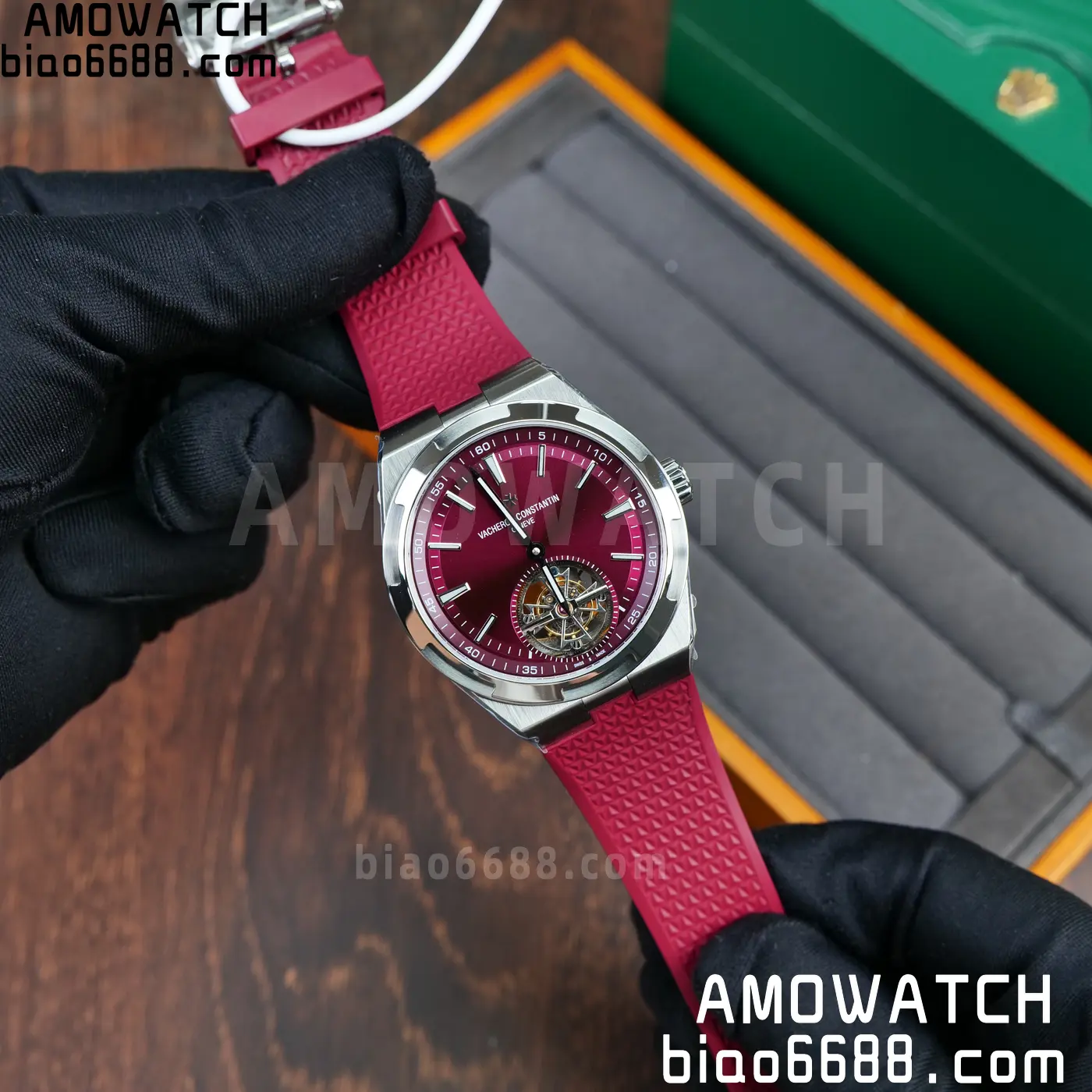 VC Overseas 42.5mm 6000V BBS Factory Best Edition Red Dial Red Rubber Strap Tourbillon 69 052383dc1622da3 AMO Watch