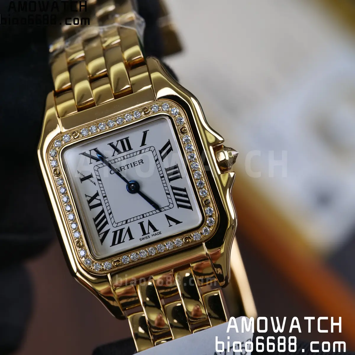 Custom Made Cartier Panthère 27mm WJPN0016 Gold-plated moissanite bezel 72 0af908749816c56 AMO Watch