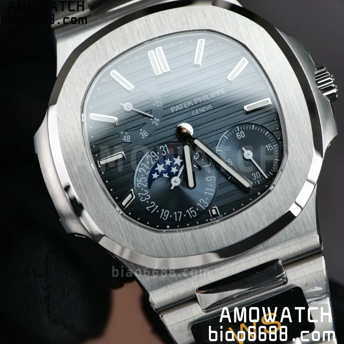 Patek Philippe Nautilus 5712 SS WSF 1:1 Best Edition Blue Dial on SS Bracelet JH240 Super Clone 97 0b55bae94921240 AMO Watch