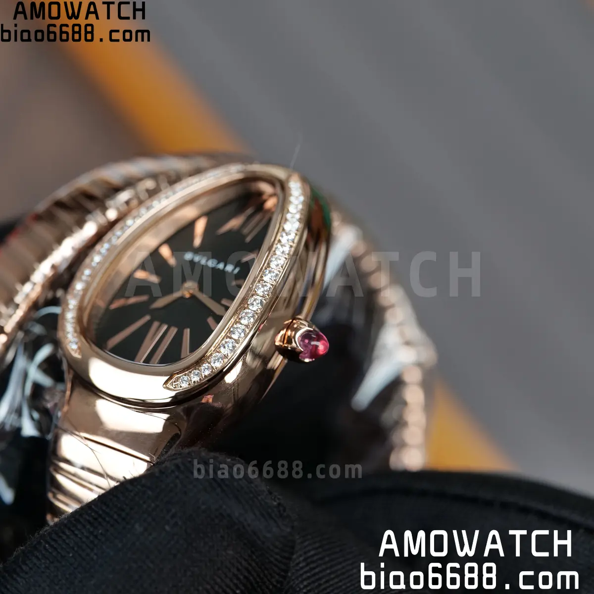 BVLGARI Serpenti Seduttori Watch 101815 RG BVF 1:1 Best Edition Black Dial on YG Bracelet ETA Quartz 61 0b7ee70e51a7227 AMO Watch