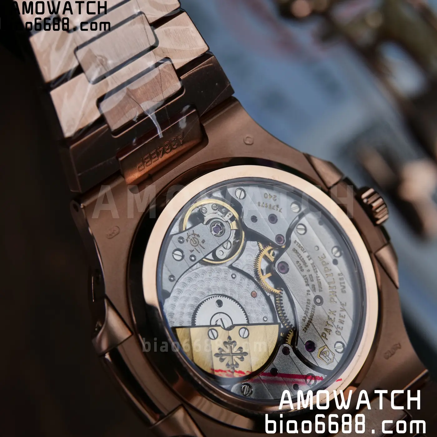 Patek Philippe Nautilus 5712R RG UMI 1:1 Best Edition Brown Dial on RG Bracelet A240 Super Clone Weighted 95 0fc64f920534bde AMO Watch