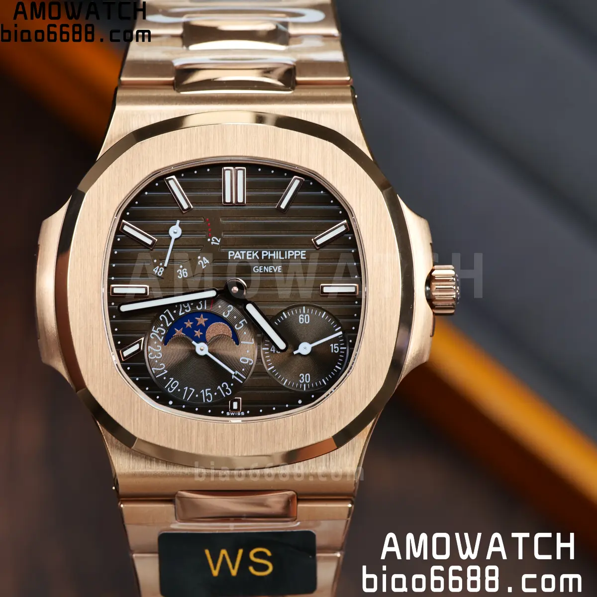 Patek Philippe Nautilus 5712R RG WSF 1:1 Best Edition Brown Dial on RG Bracelet JH240 Super Clone 88 10f5475fc825147 阿默表行AmoWatch