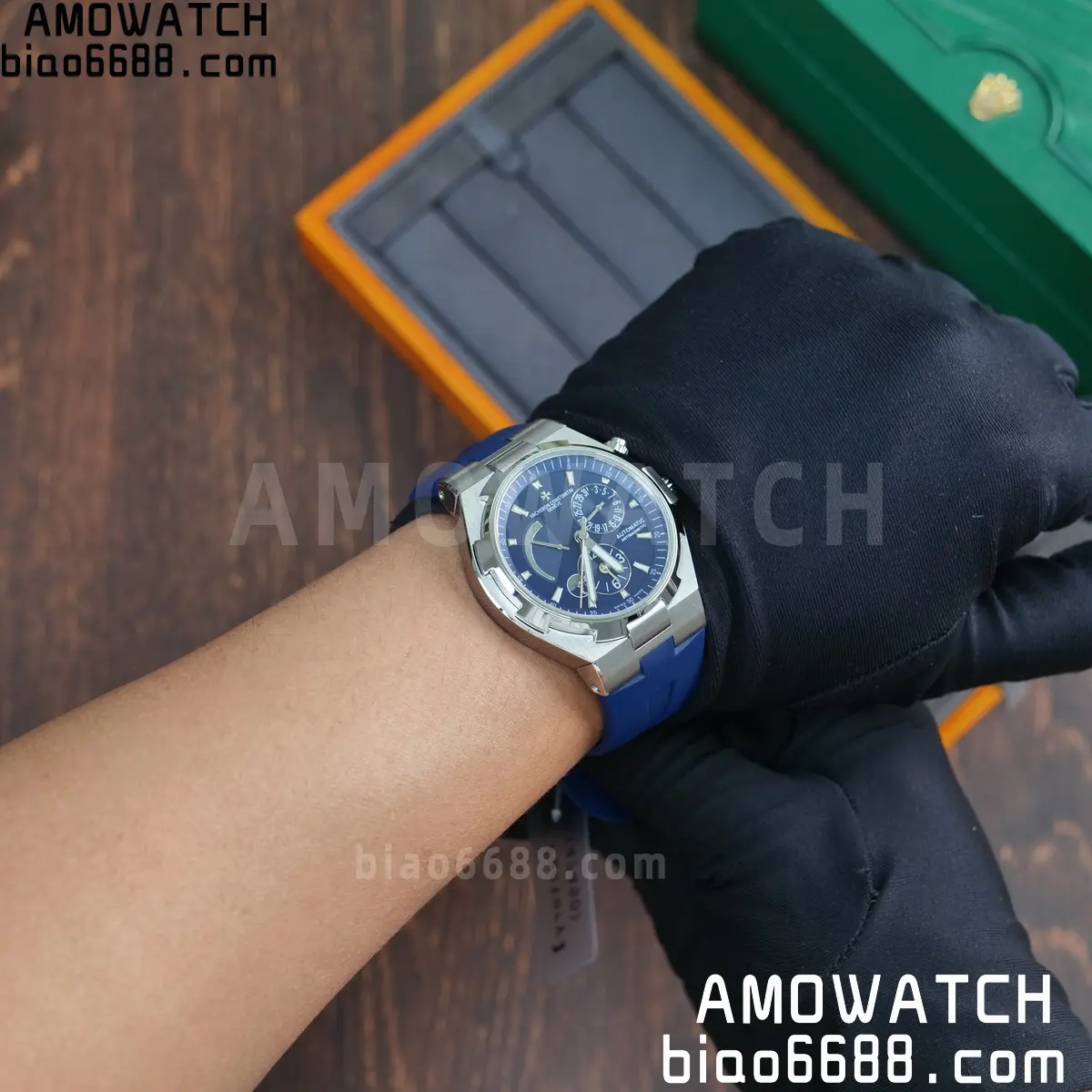 VC Overseas 47450 SS 9F Best Edition Blue Dial on Blue Rubber Strap 88 130efdc971e273f AMO Watch