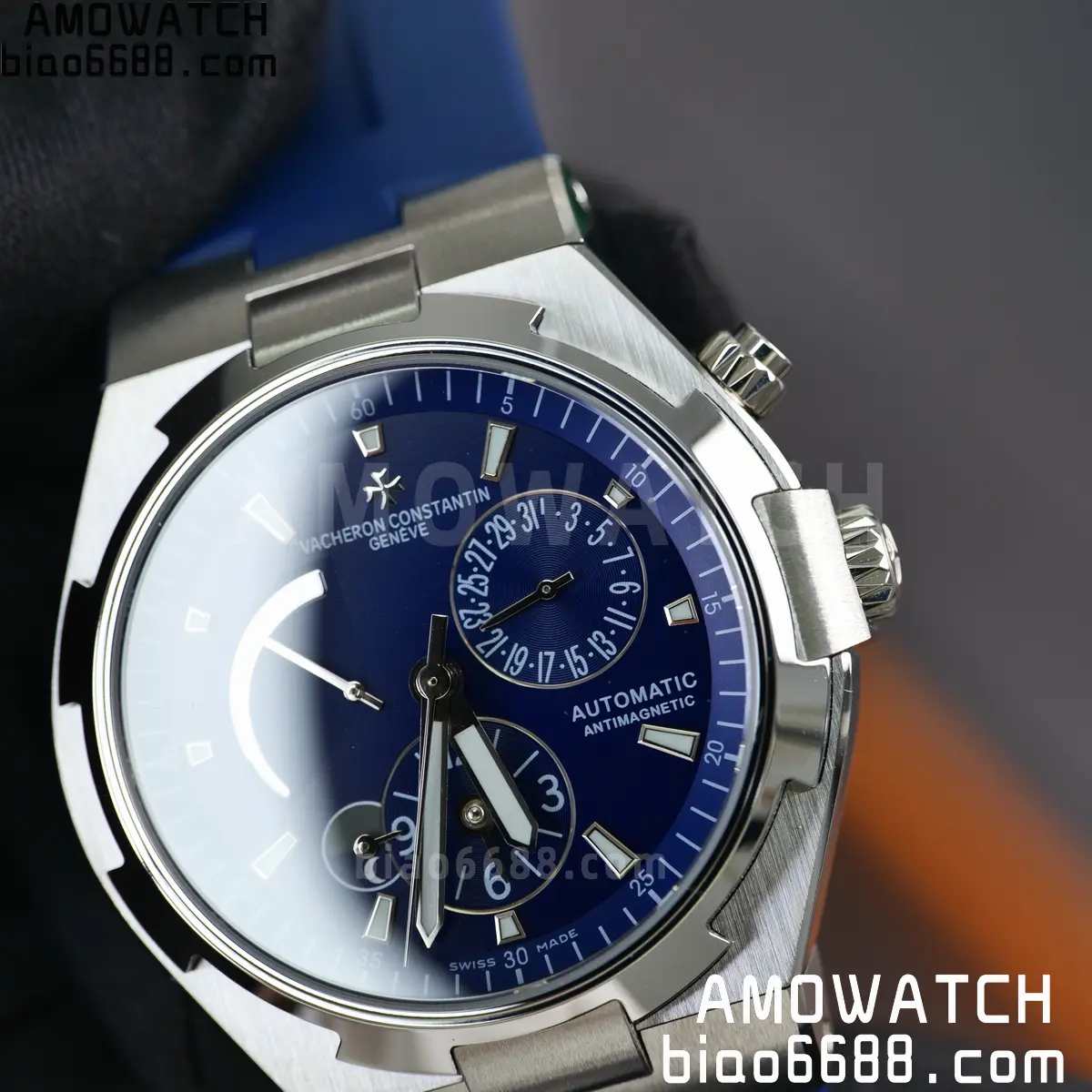 VC Overseas 47450 SS 9F Best Edition Blue Dial on Blue Rubber Strap 77 13991729b87d24c AMO Watch