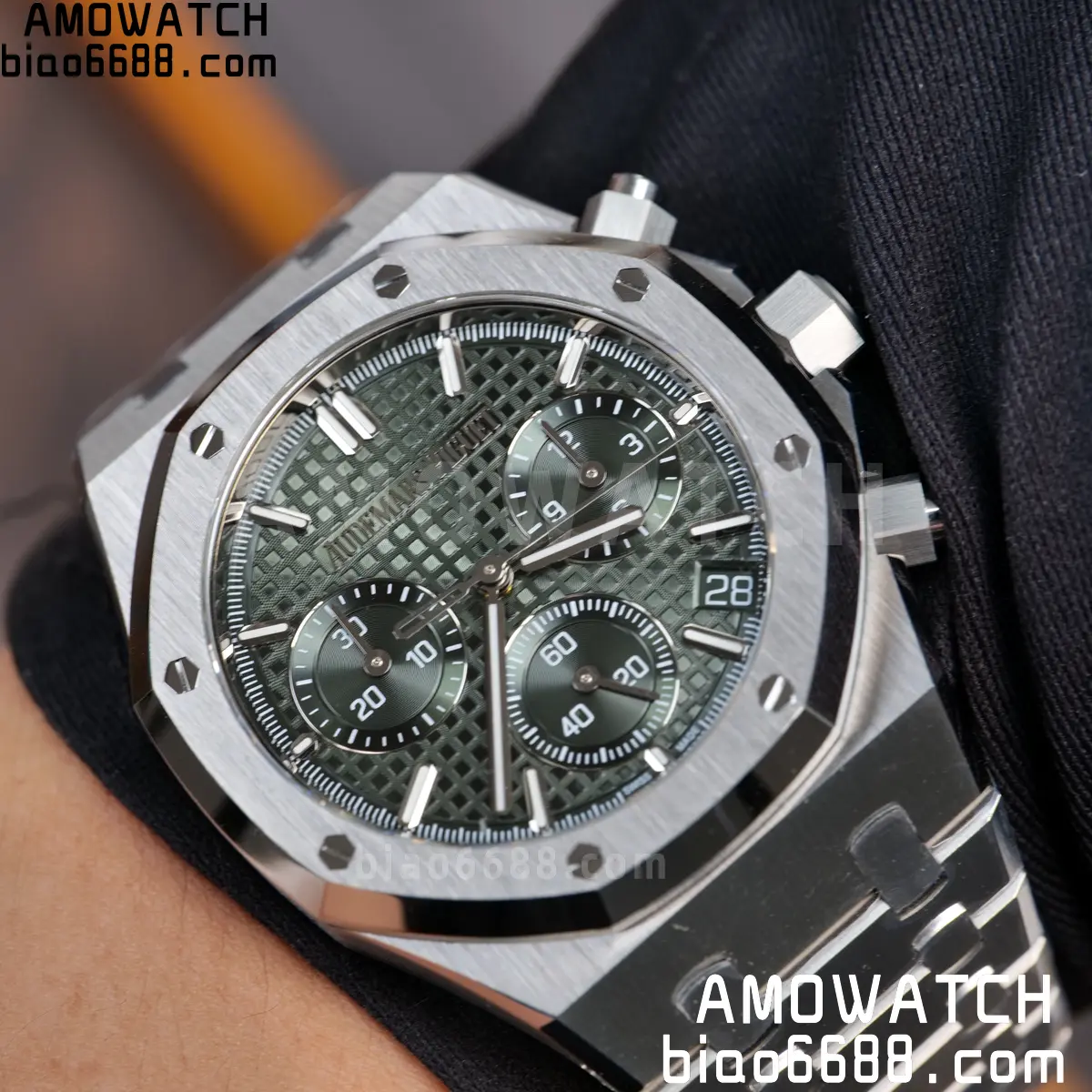 AP Royal Oak Chrono 26240 SS ZF 1:1 Best Edition Green Dial on SS Bracelet SA4401 Super Clone V2 (Free Sprung) 95 13b752031fda996 阿默表行AmoWatch