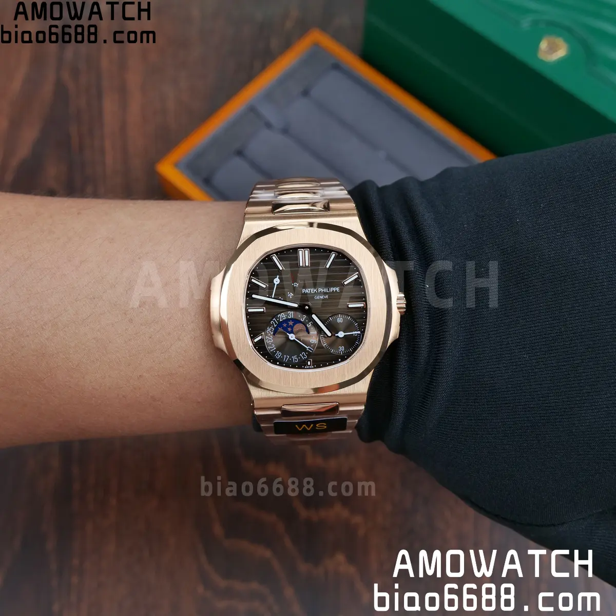 Patek Philippe Nautilus 5712R RG WSF 1:1 Best Edition Brown Dial on RG Bracelet JH240 Super Clone 117 15ef4cc36f35c67 阿默表行AmoWatch