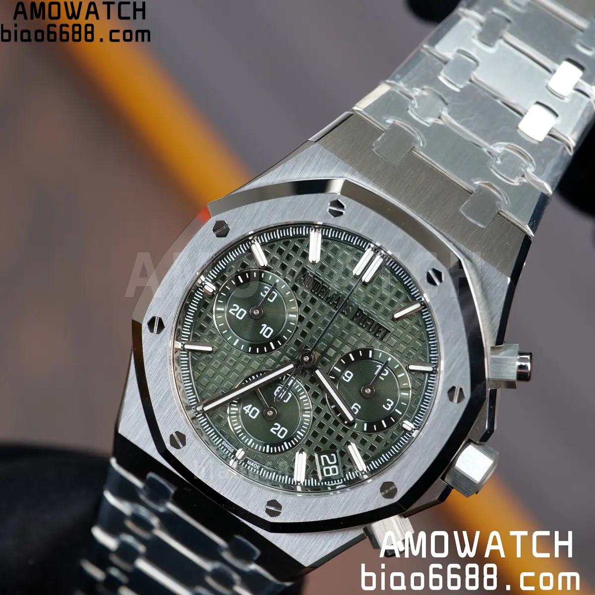 AP Royal Oak Chrono 26240 SS ZF 1:1 Best Edition Green Dial on SS Bracelet SA4401 Super Clone V2 (Free Sprung) 87 173ab550d6a9381 阿默表行AmoWatch