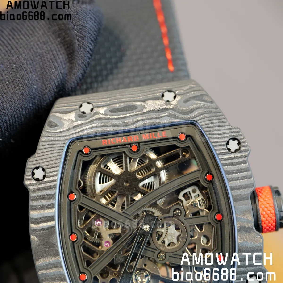 RICHARD MILLE RM67-02 Black NTPT Black/Red Skeleton Dial on Black Nylon Strap CRMA7 Clone V10 76 1b5e93eedfab253 阿默表行AmoWatch