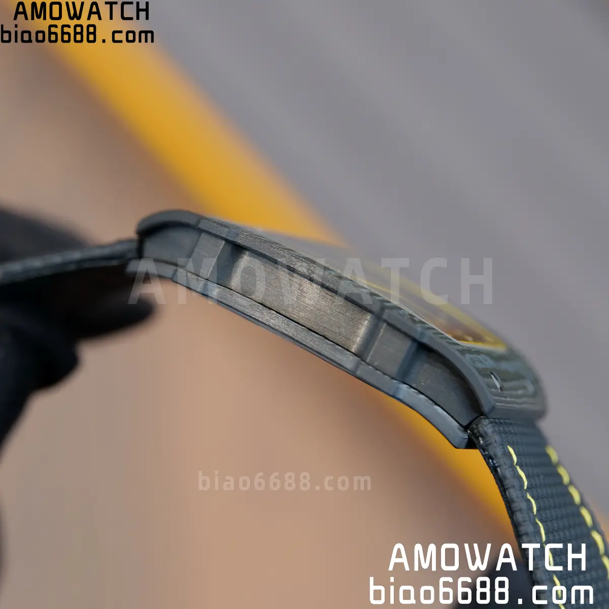 RICHARD MILLE RM67-02 Black NTPT Yellow Skeleton Dial on Black NylonStrap CRMA7 Clone V10 92 1cc6f2368d906dc 阿默表行AmoWatch