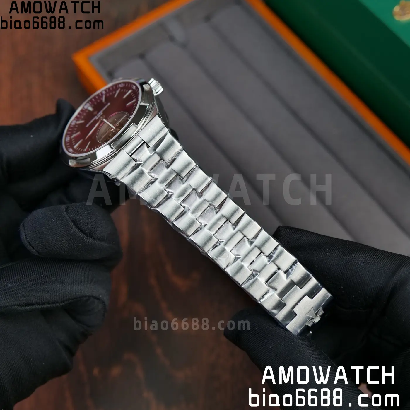 VC Overseas 42.5mm 6000V BBS Factory Best Edition Red Dial SS Bracelet Tourbillon 68 20134b633a12627 AMO Watch