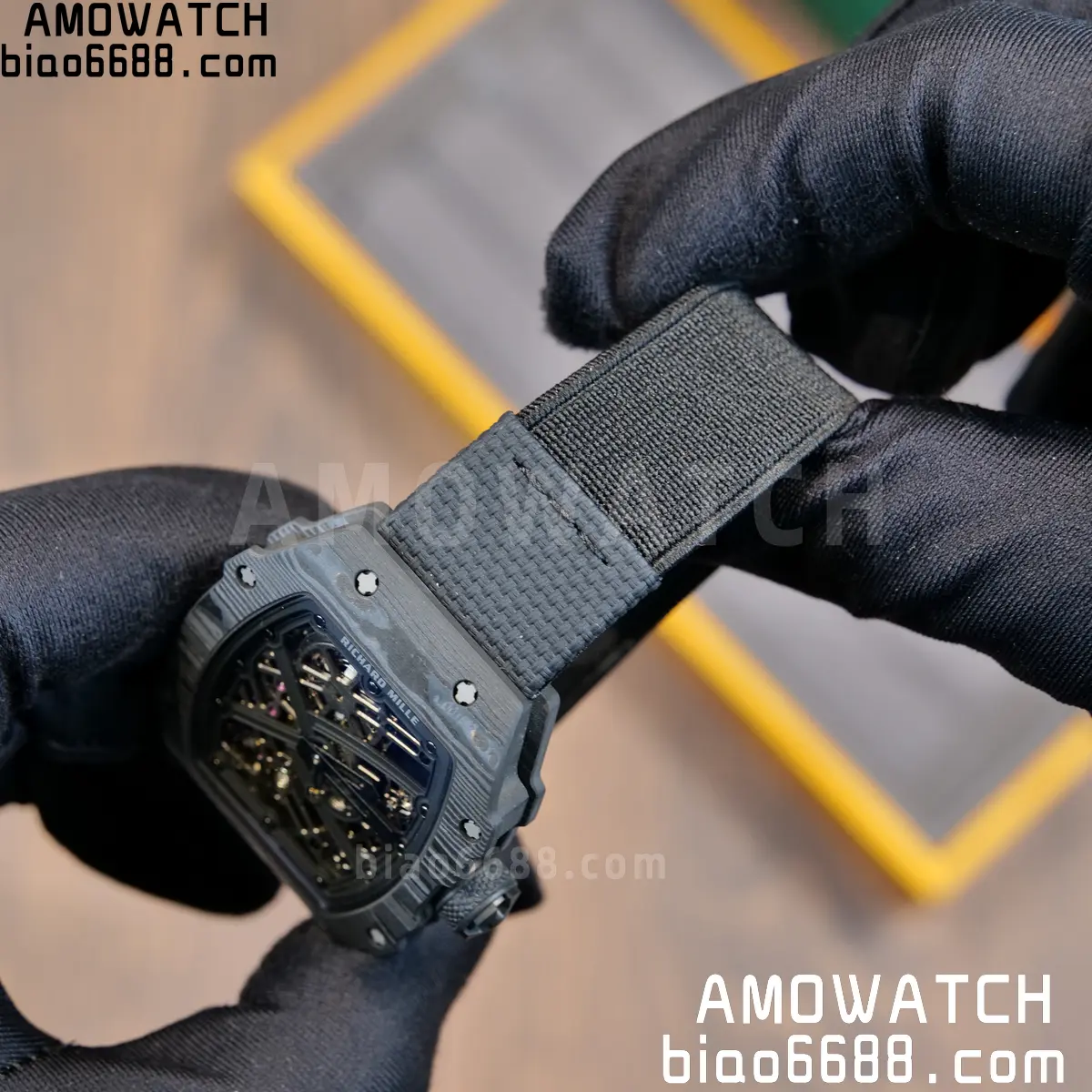 RICHARD MILLE RM67-02 Black NTPT All Black Skeleton Dial on Black Elastic strap CRMA7 Clone V10 76 21858bf100fa3e4 阿默表行AmoWatch