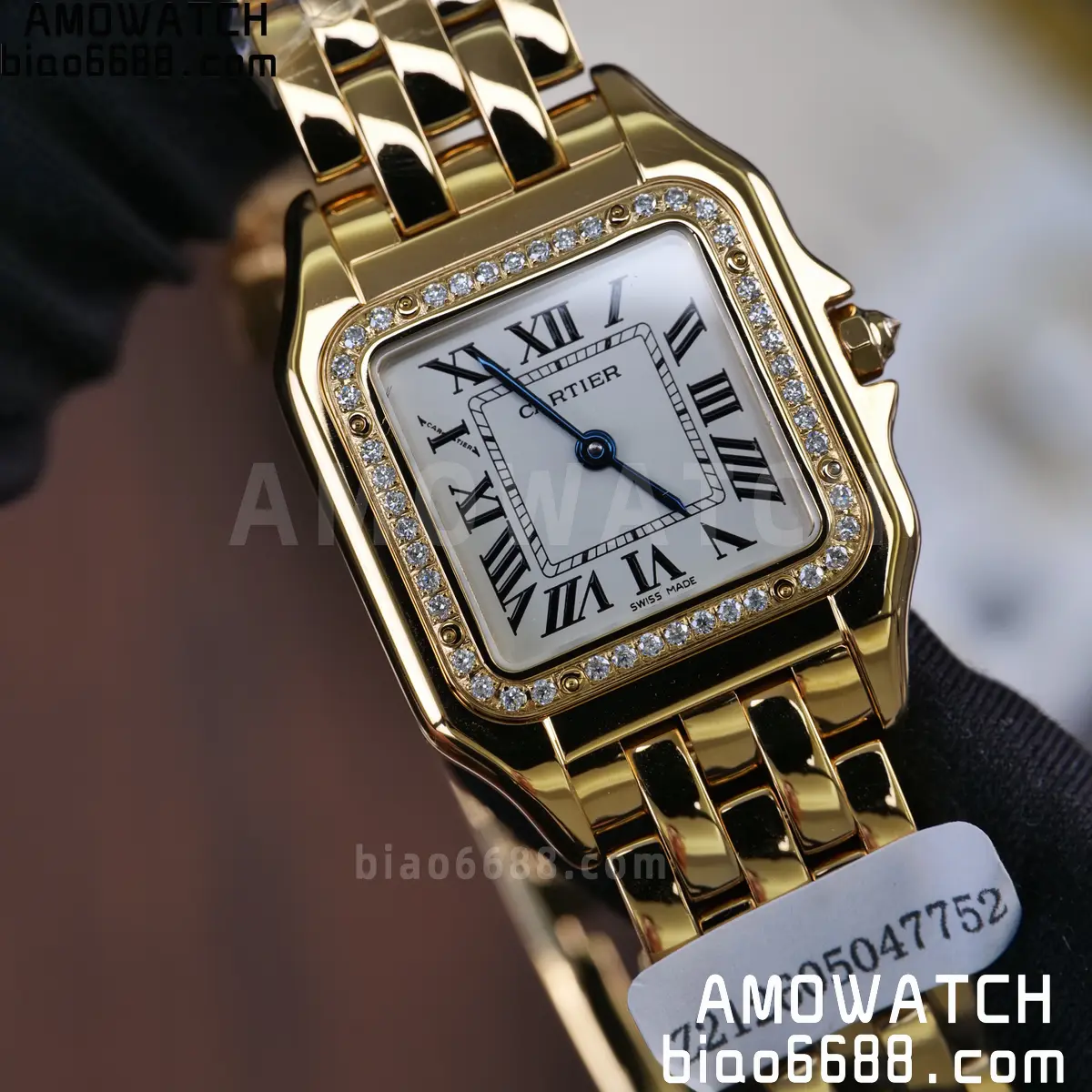 Custom Made Cartier Panthère 27mm WJPN0016 Gold-plated moissanite bezel 73 233a51a8424b100 AMO Watch