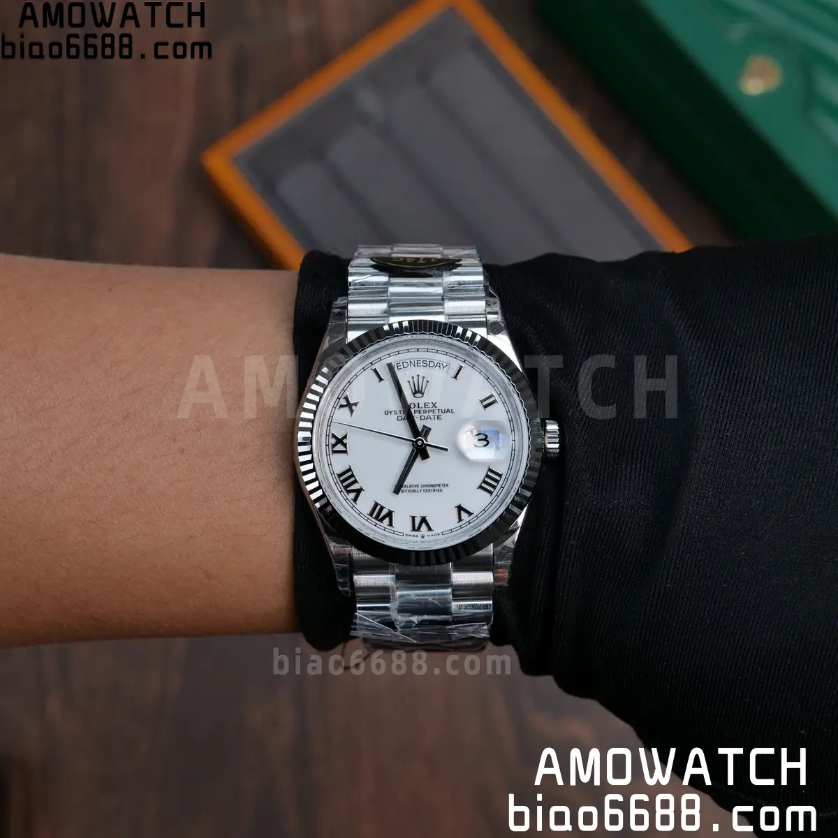 Rolex DayDate 128236 36mm KF 1:1 Best Edition Silvery Roman Dial (Gain Weight) 92 2420002f899a9a0 阿默表行AmoWatch