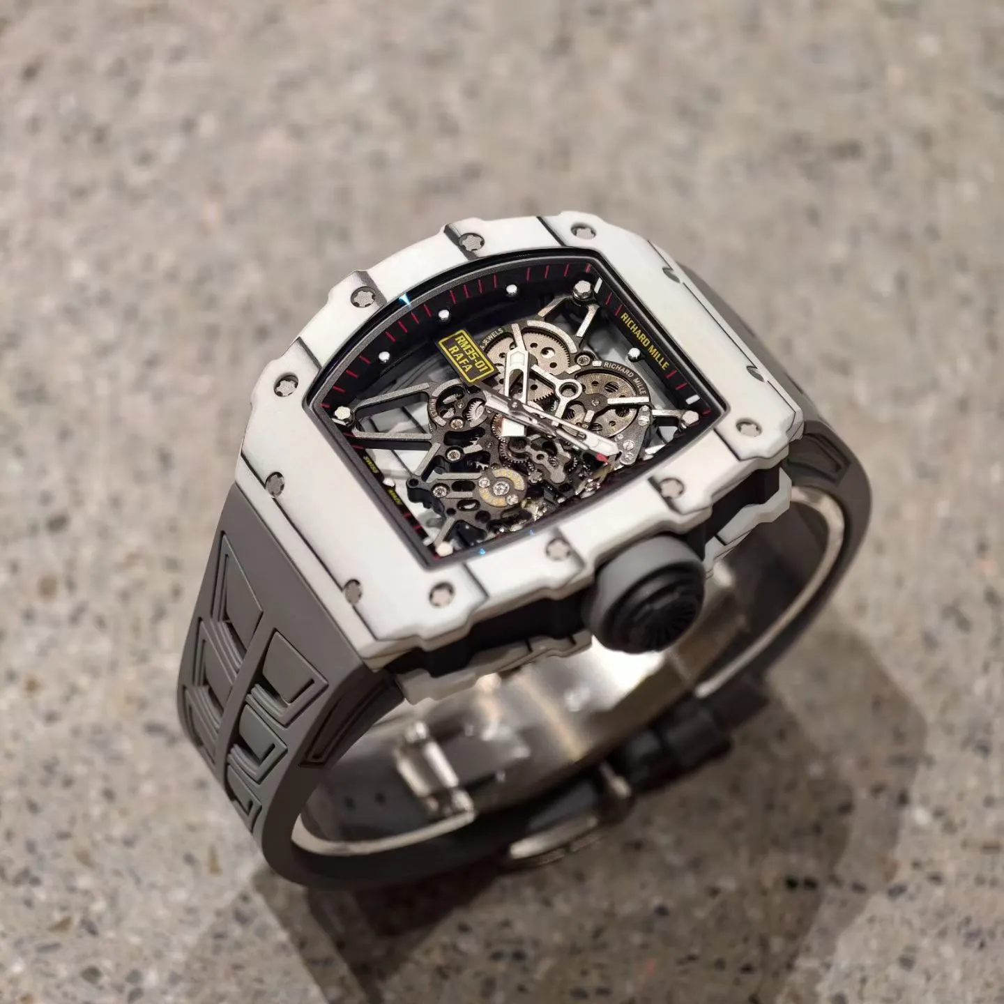 RM35-01 White NTPT Mille Studio 1:1 Best Edition on Gray Shark Strap RMUL3 Super Clone (Custom Case Set) 21 29f4260f8b8bb0c AMO Watch