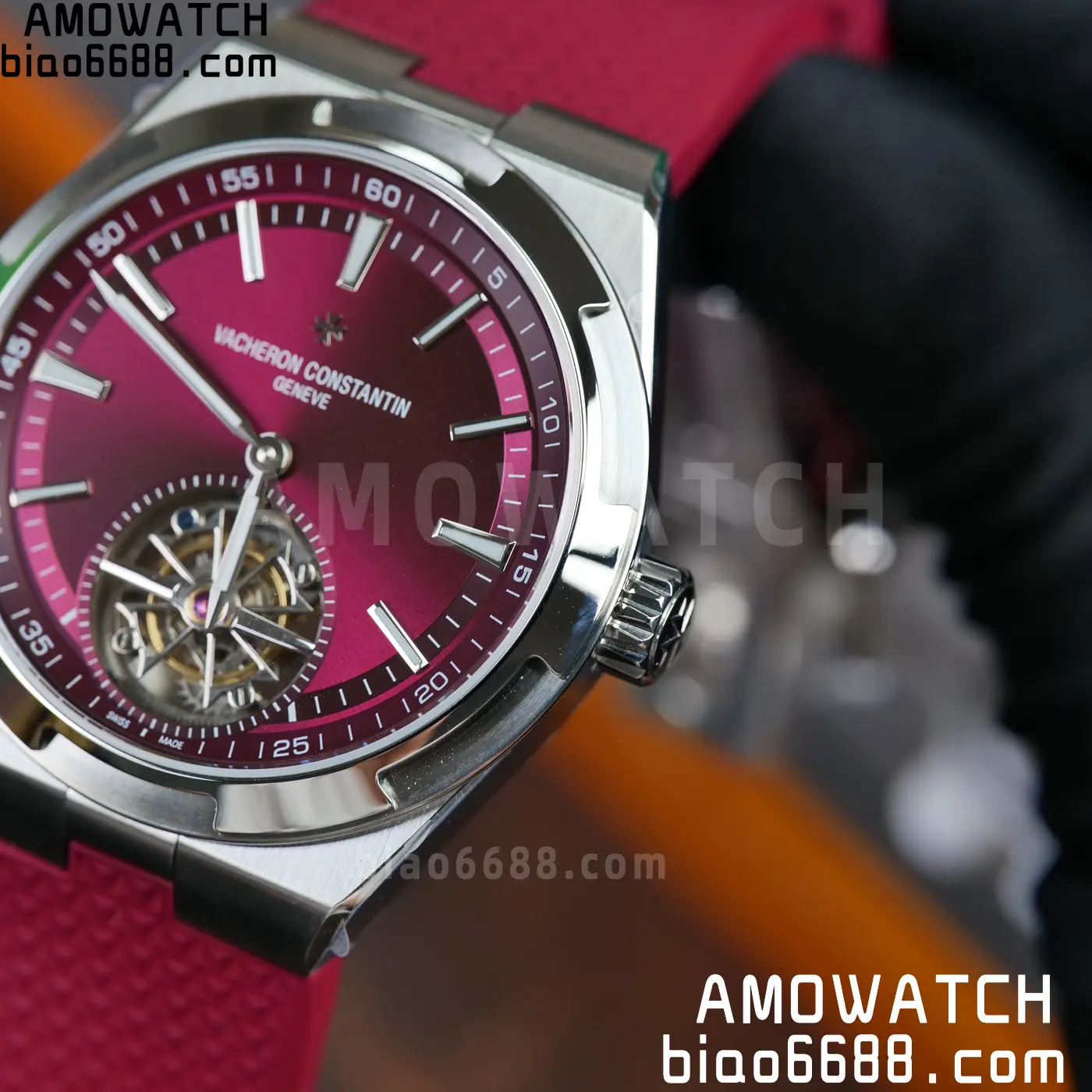 VC Overseas 42.5mm 6000V BBS Factory Best Edition Red Dial Red Rubber Strap Tourbillon 81 2b911a1e6c5fc99 AMO Watch