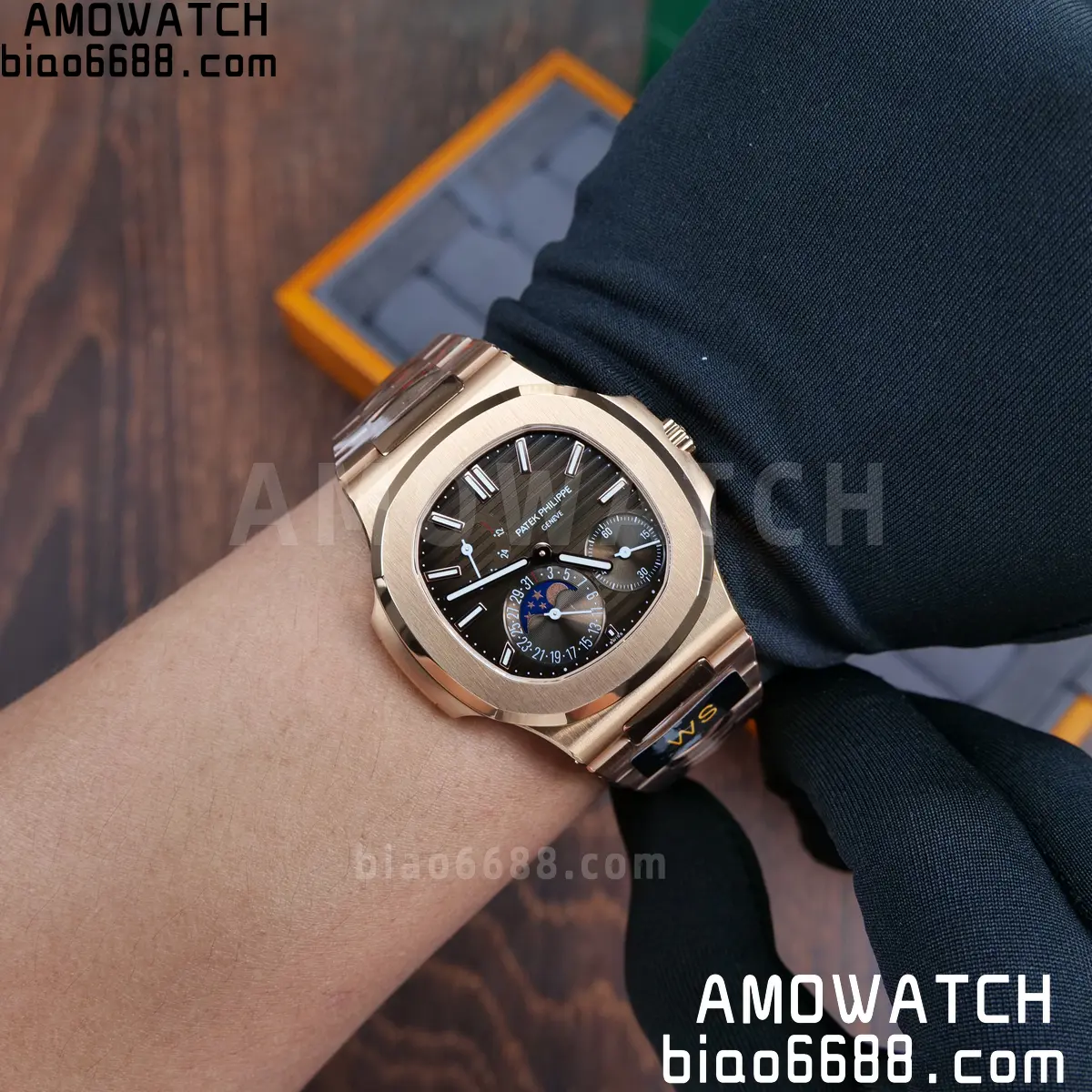 Patek Philippe Nautilus 5712R RG WSF 1:1 Best Edition Brown Dial on RG Bracelet JH240 Super Clone 118 2efc9d65e254f60 阿默表行AmoWatch