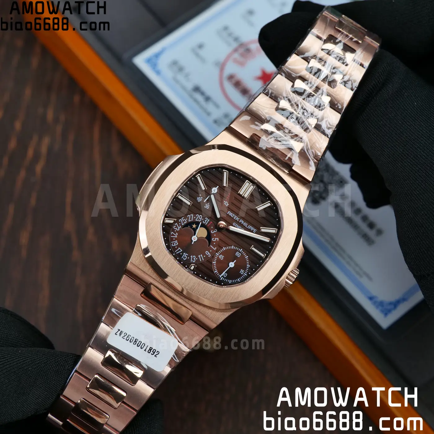 Patek Philippe Nautilus 5712R RG UMI 1:1 Best Edition Brown Dial on RG Bracelet A240 Super Clone Weighted 73 2f46bdc6b72b9bf AMO Watch