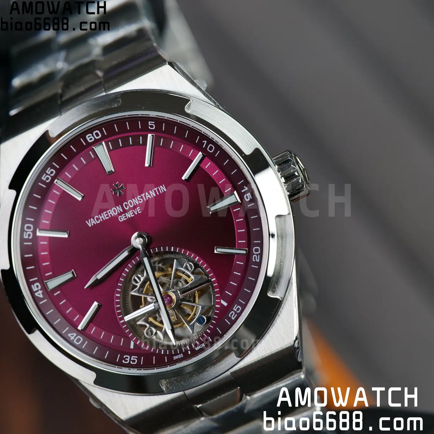 VC Overseas 42.5mm 6000V BBS Factory Best Edition Red Dial SS Bracelet Tourbillon 78 31e885aadb7939b AMO Watch