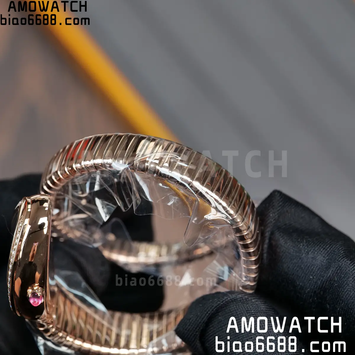 BVLGARI Serpenti Seduttori Watch 101815 RG BVF 1:1 Best Edition Black Dial on YG Bracelet ETA Quartz 65 32f908a14388560 AMO Watch