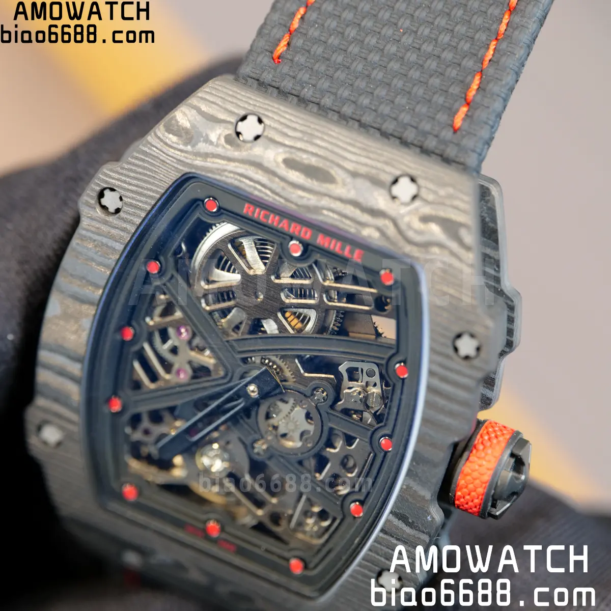 RICHARD MILLE RM67-02 Black NTPT Black/Red Skeleton Dial on Black Nylon Strap CRMA7 Clone V10 79 36b0d97da542214 阿默表行AmoWatch
