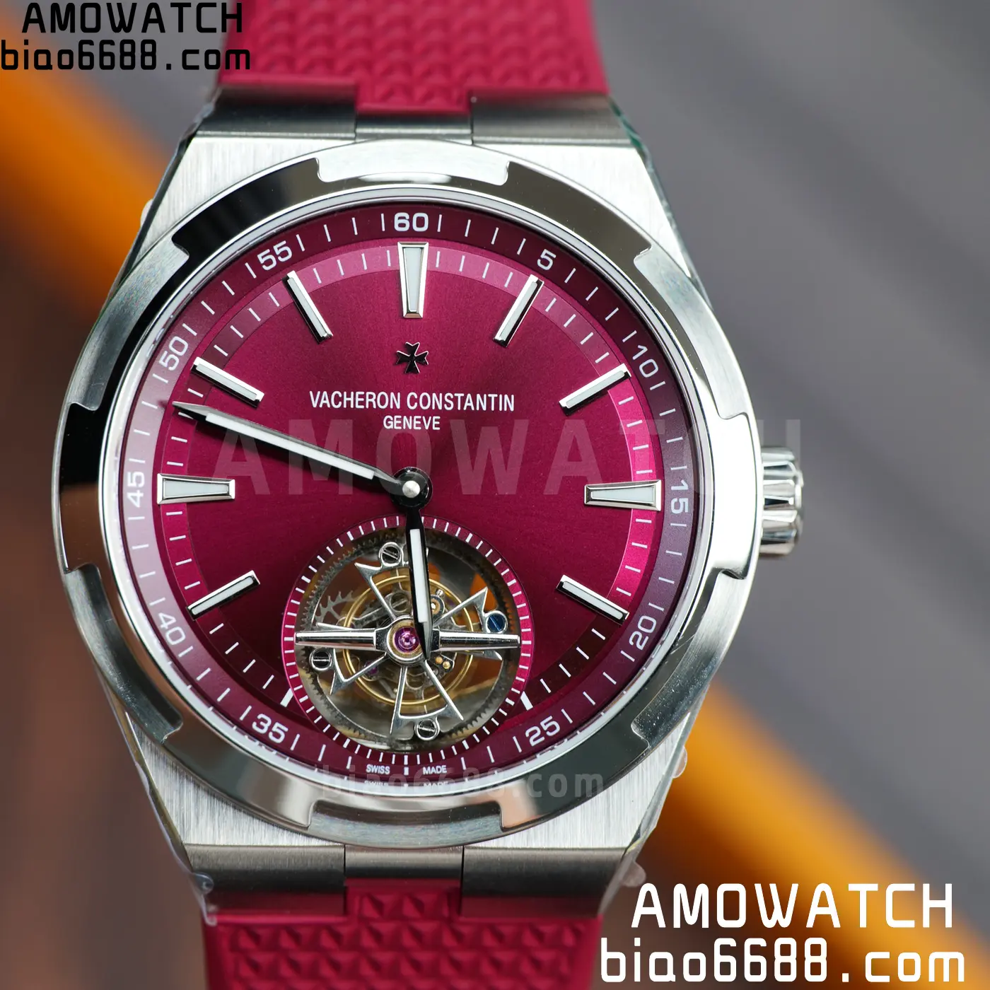 VC Overseas 42.5mm 6000V BBS Factory Best Edition Red Dial Red Rubber Strap Tourbillon 75 37dffa14152b262 AMO Watch