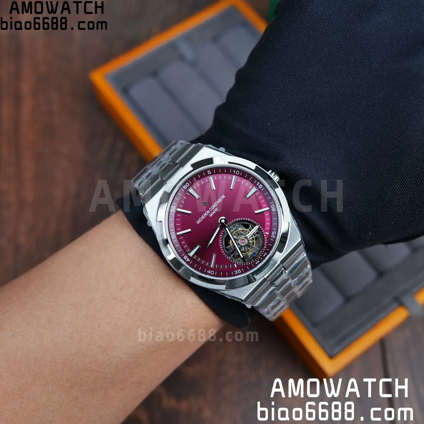 VC Overseas 42.5mm 6000V BBS Factory Best Edition Red Dial SS Bracelet Tourbillon 93 3a9ed3e9b9d484a AMO Watch