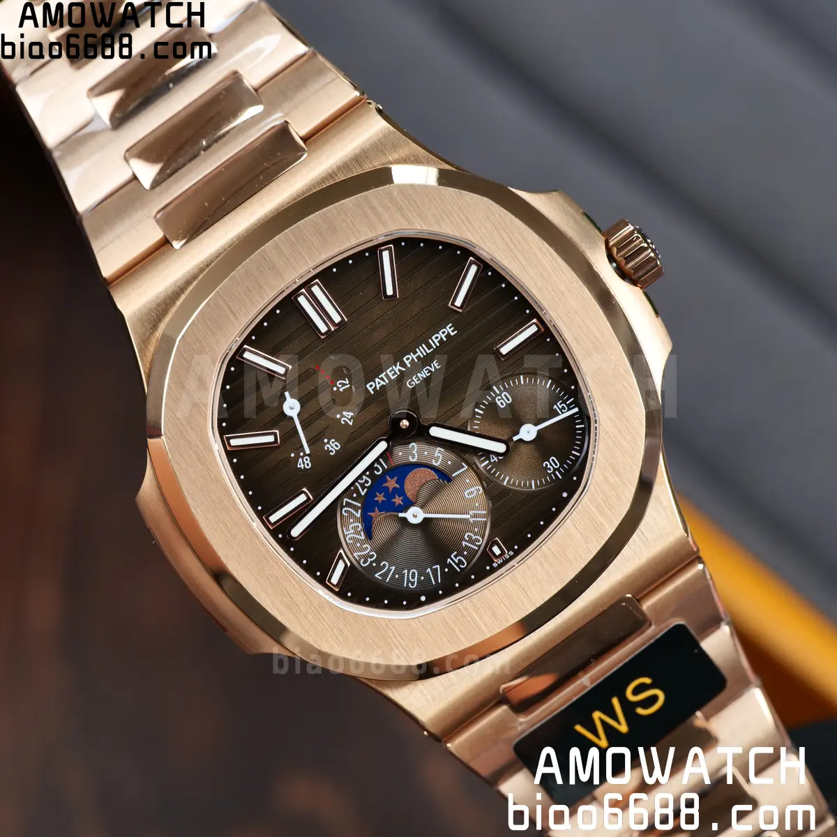 Patek Philippe Nautilus 5712R RG WSF 1:1 Best Edition Brown Dial on RG Bracelet JH240 Super Clone 89 3b12aa4bc2385ed 阿默表行AmoWatch