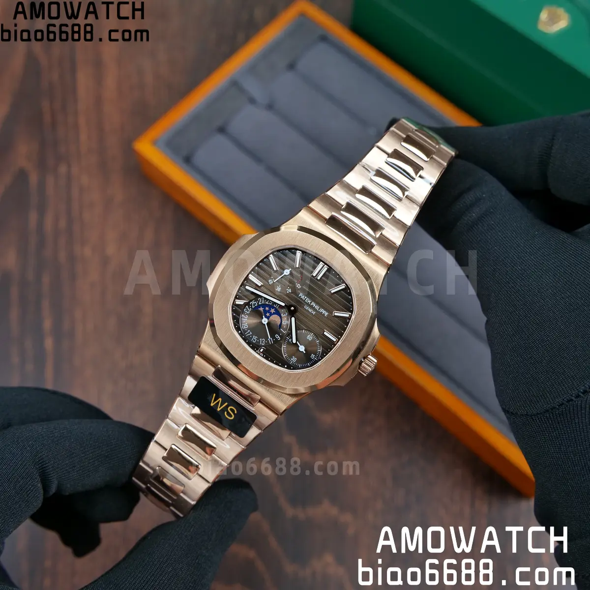 Patek Philippe Nautilus 5712R RG WSF 1:1 Best Edition Brown Dial on RG Bracelet JH240 Super Clone 84 40fdd76cbe25a36 阿默表行AmoWatch