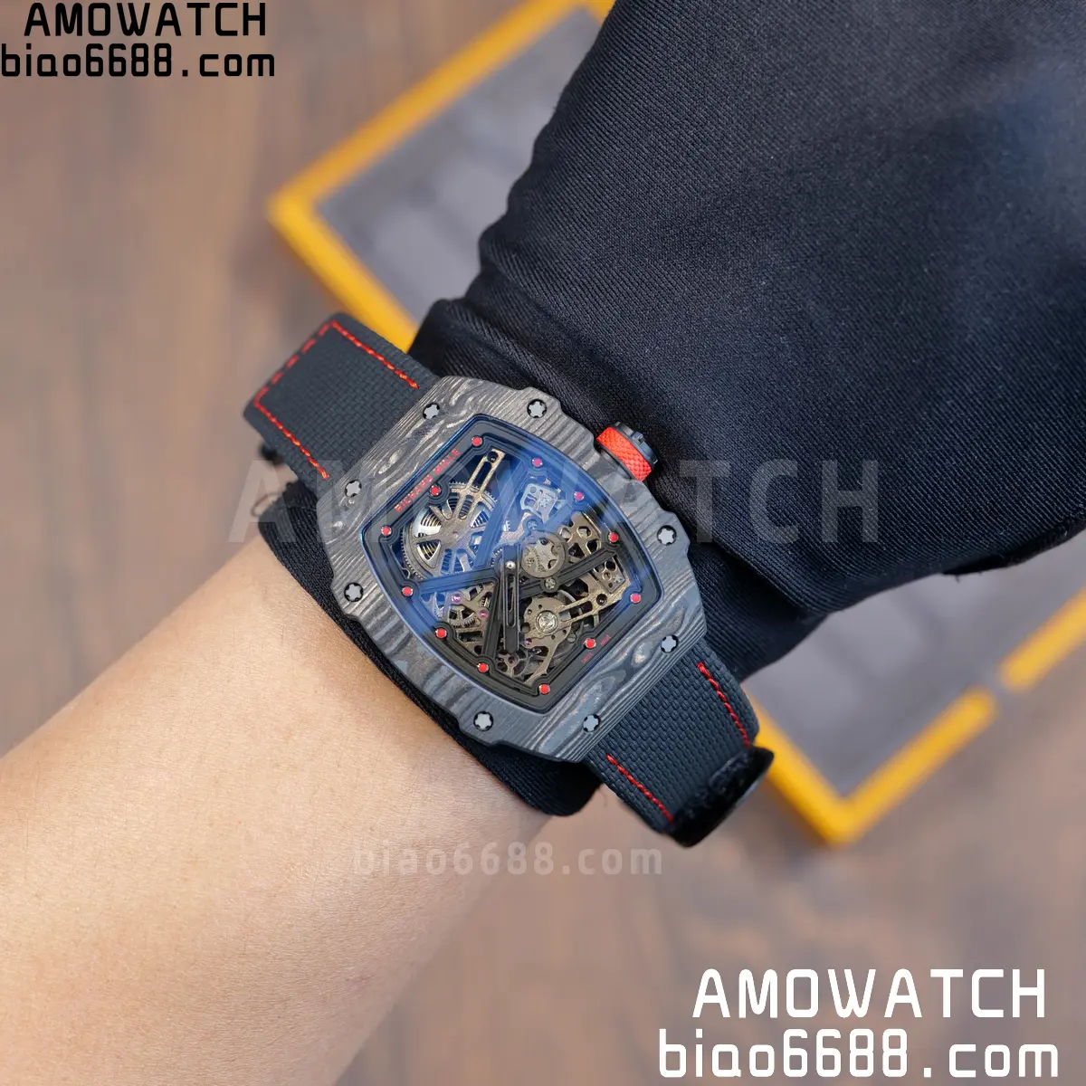 RICHARD MILLE RM67-02 Black NTPT Black/Red Skeleton Dial on Black Nylon Strap CRMA7 Clone V10 89 429d4f269149f3b 阿默表行AmoWatch