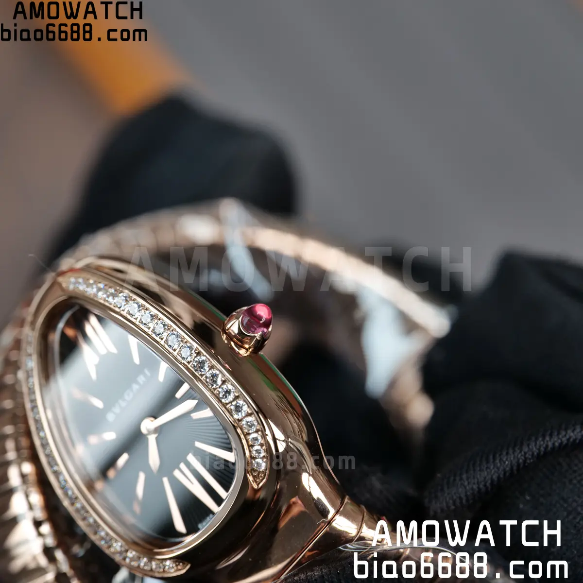 BVLGARI Serpenti Seduttori Watch 101815 RG BVF 1:1 Best Edition Black Dial on YG Bracelet ETA Quartz 62 45ca77dbdea931a AMO Watch