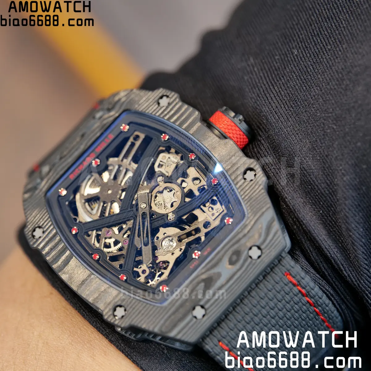 RICHARD MILLE RM67-02 Black NTPT Black/Red Skeleton Dial on Black Nylon Strap CRMA7 Clone V10 85 4b3e748e07de653 阿默表行AmoWatch