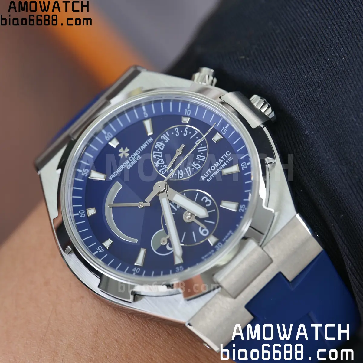 VC Overseas 47450 SS 9F Best Edition Blue Dial on Blue Rubber Strap 86 5053a3ade42c8e7 AMO Watch