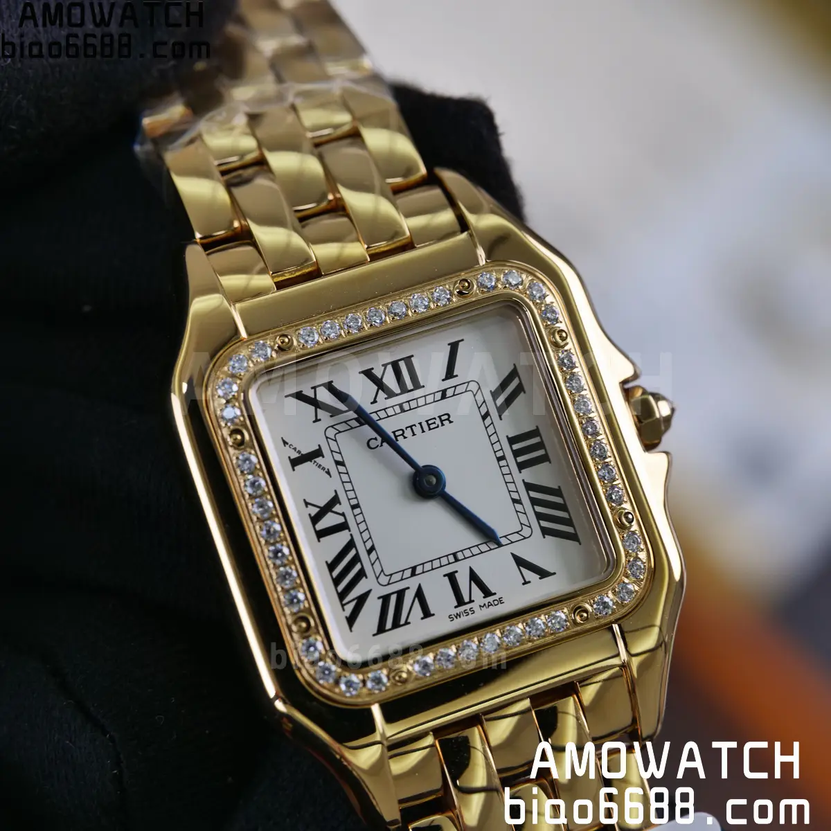 Custom Made Cartier Panthère 27mm WJPN0016 Gold-plated moissanite bezel 74 52e69fd624bda13 AMO Watch