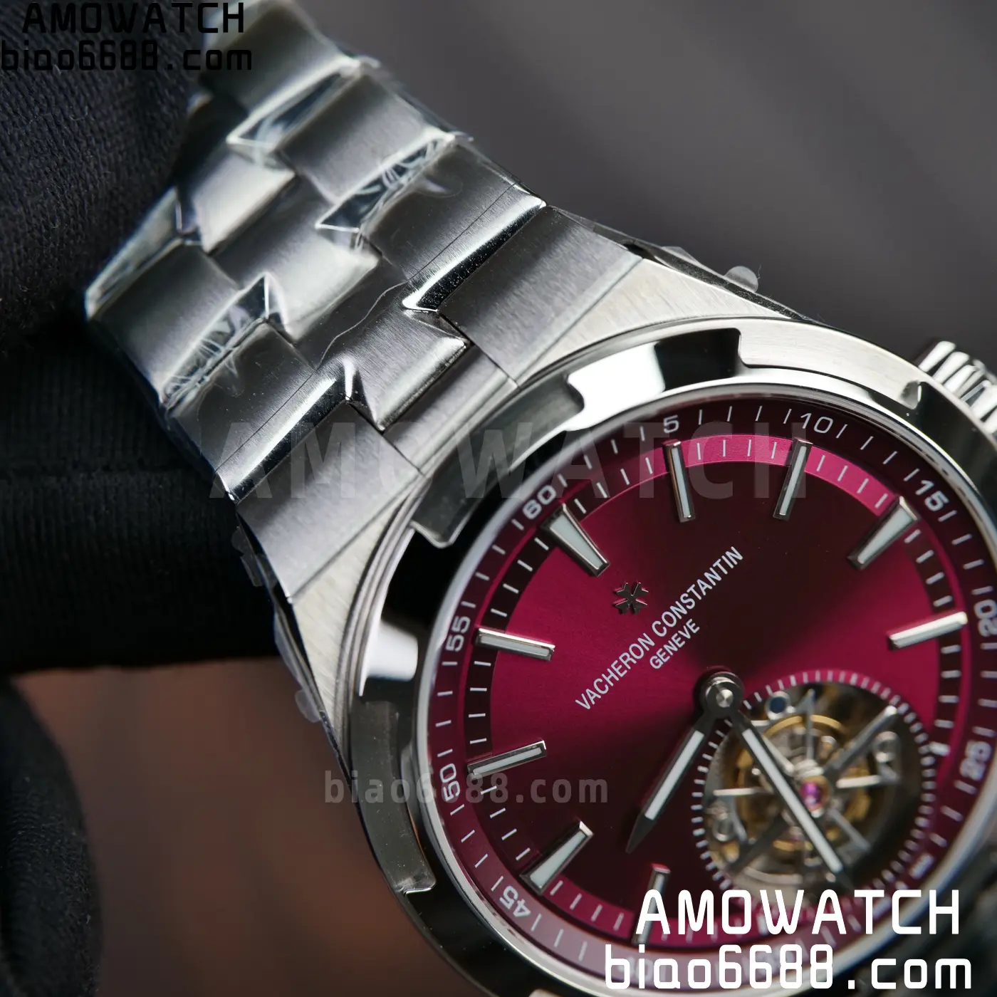 VC Overseas 42.5mm 6000V BBS Factory Best Edition Red Dial SS Bracelet Tourbillon 84 53c7bc34d34764f AMO Watch
