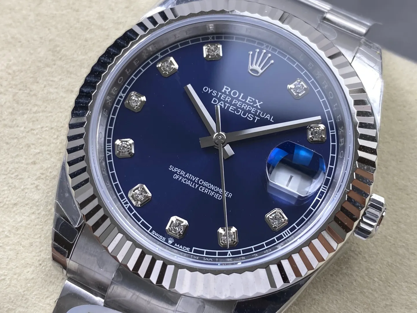 Rolex DateJust 41 126334 WKD 1:1 Best Edition Blue Diamond Dial on Oyster Bracelet JH3235 (Free Sprung) 34 540017d1290f002 AMO Watch