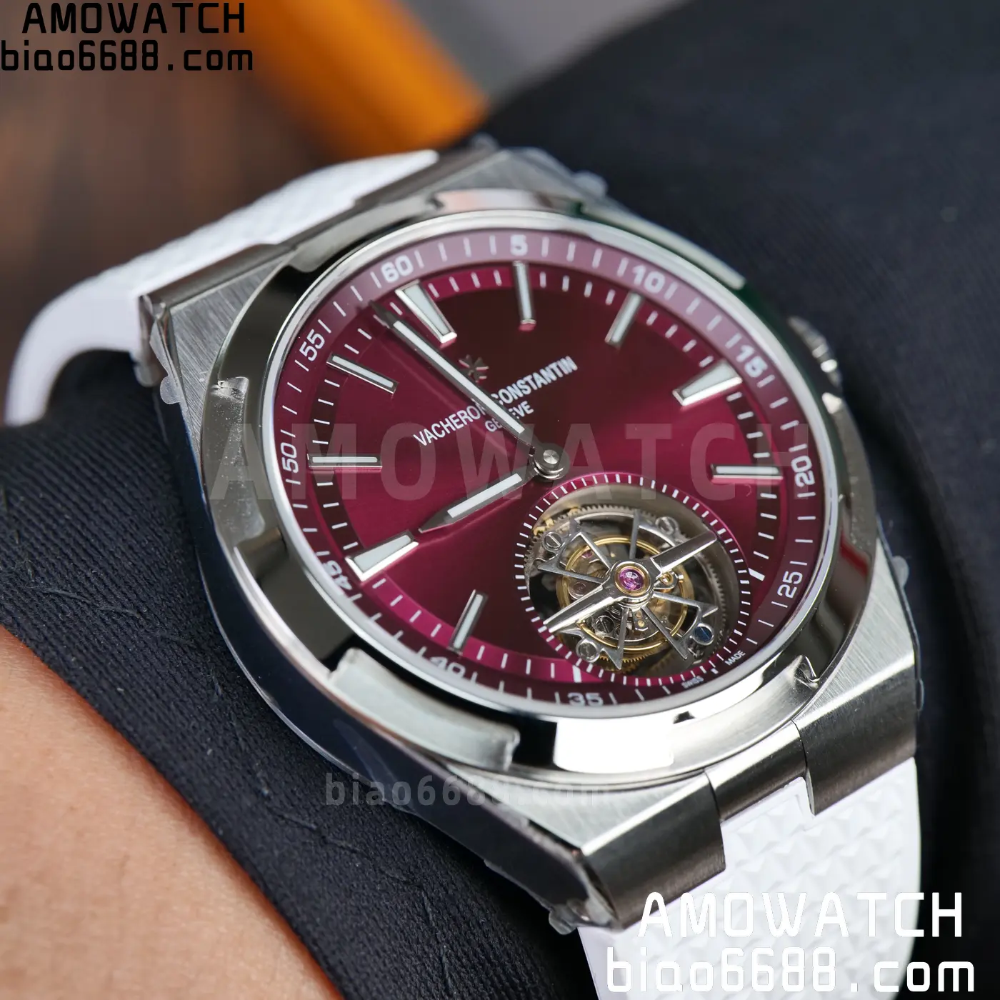 VC Overseas 42.5mm 6000V BBS Factory Best Edition White Dial Red Rubber Strap Tourbillon 76 55ac7d53c0ab676 AMO Watch