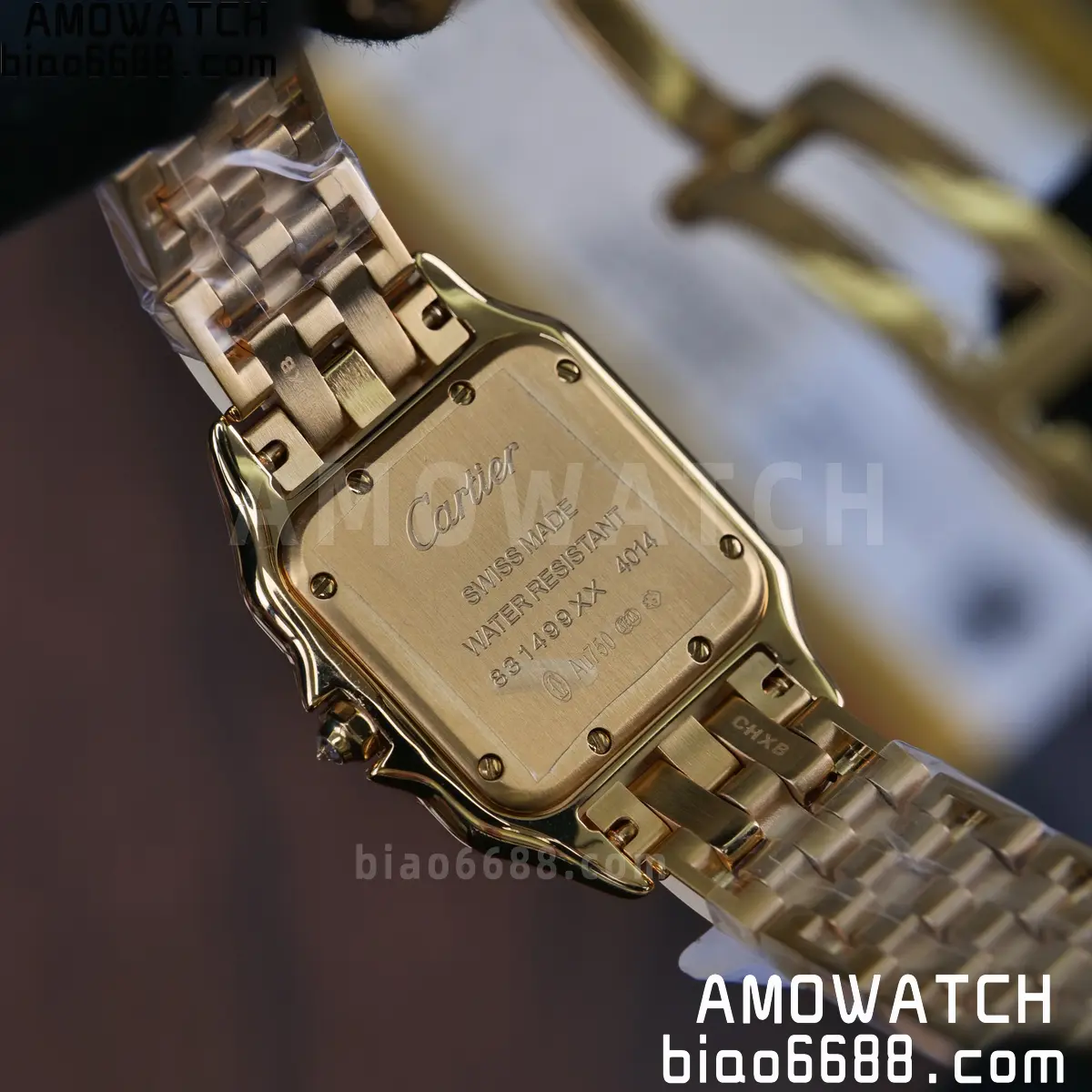 Custom Made Cartier Panthère 27mm WJPN0016 Gold-plated moissanite bezel 78 5702cd132fcc773 AMO Watch