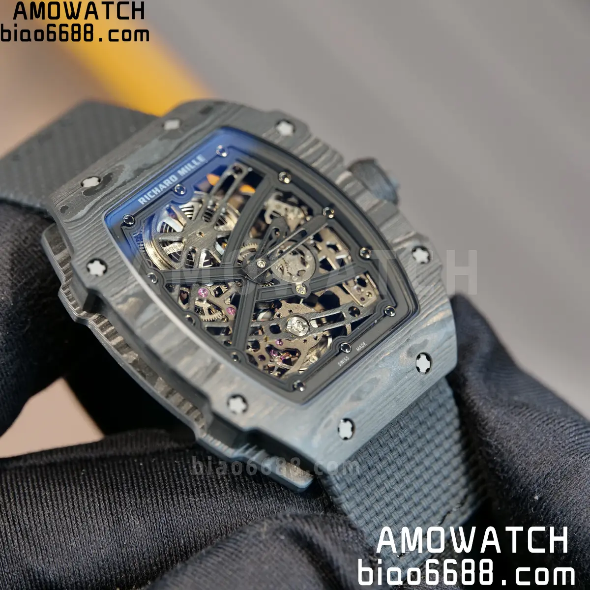 RICHARD MILLE RM67-02 Black NTPT All Black Skeleton Dial on Black Elastic strap CRMA7 Clone V10 83 59869c8ad127210 阿默表行AmoWatch