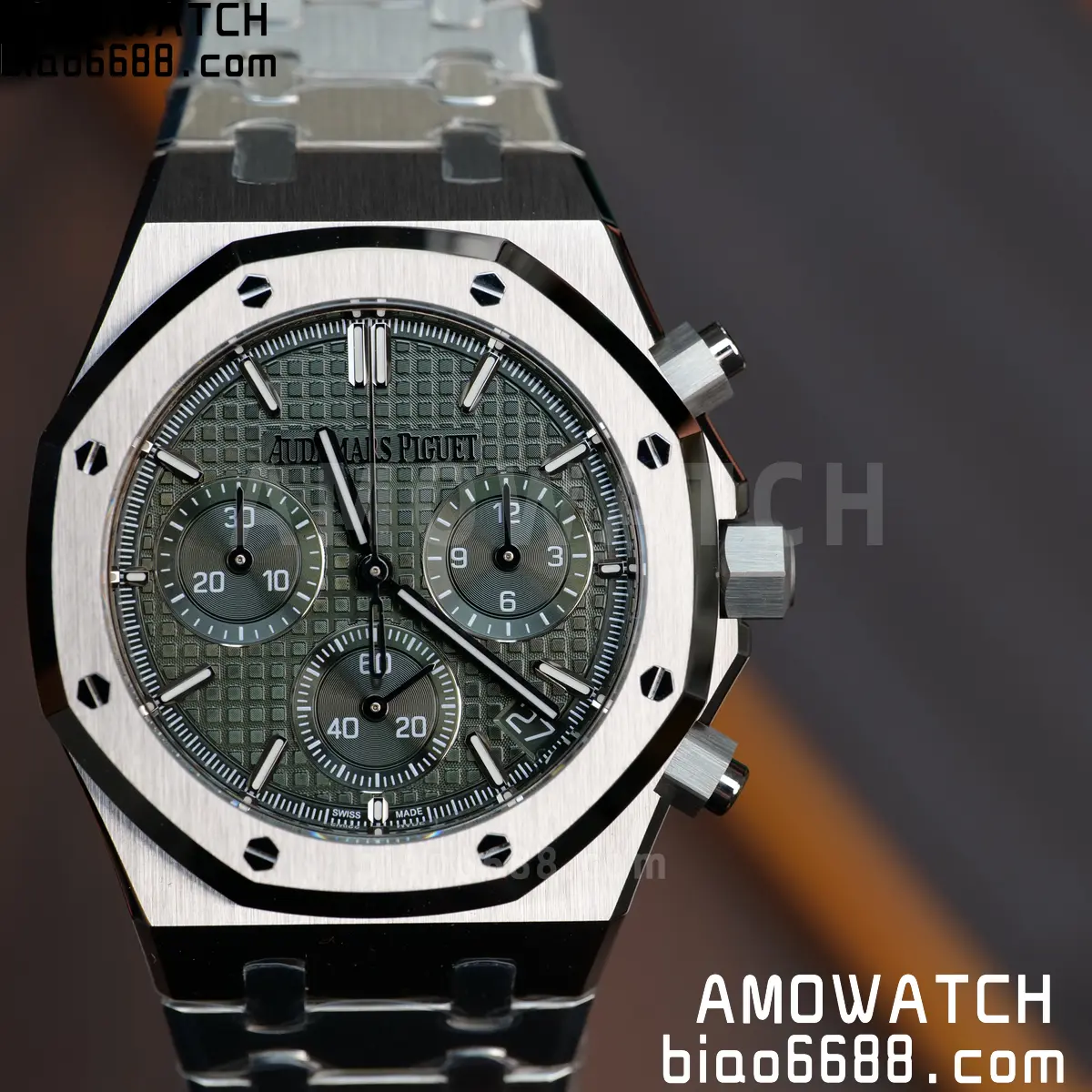 AP Royal Oak Chrono 26240 SS ZF 1:1 Best Edition Green Dial on SS Bracelet SA4401 Super Clone V2 (Free Sprung) 74 5d6f95222cb19ca 阿默表行AmoWatch