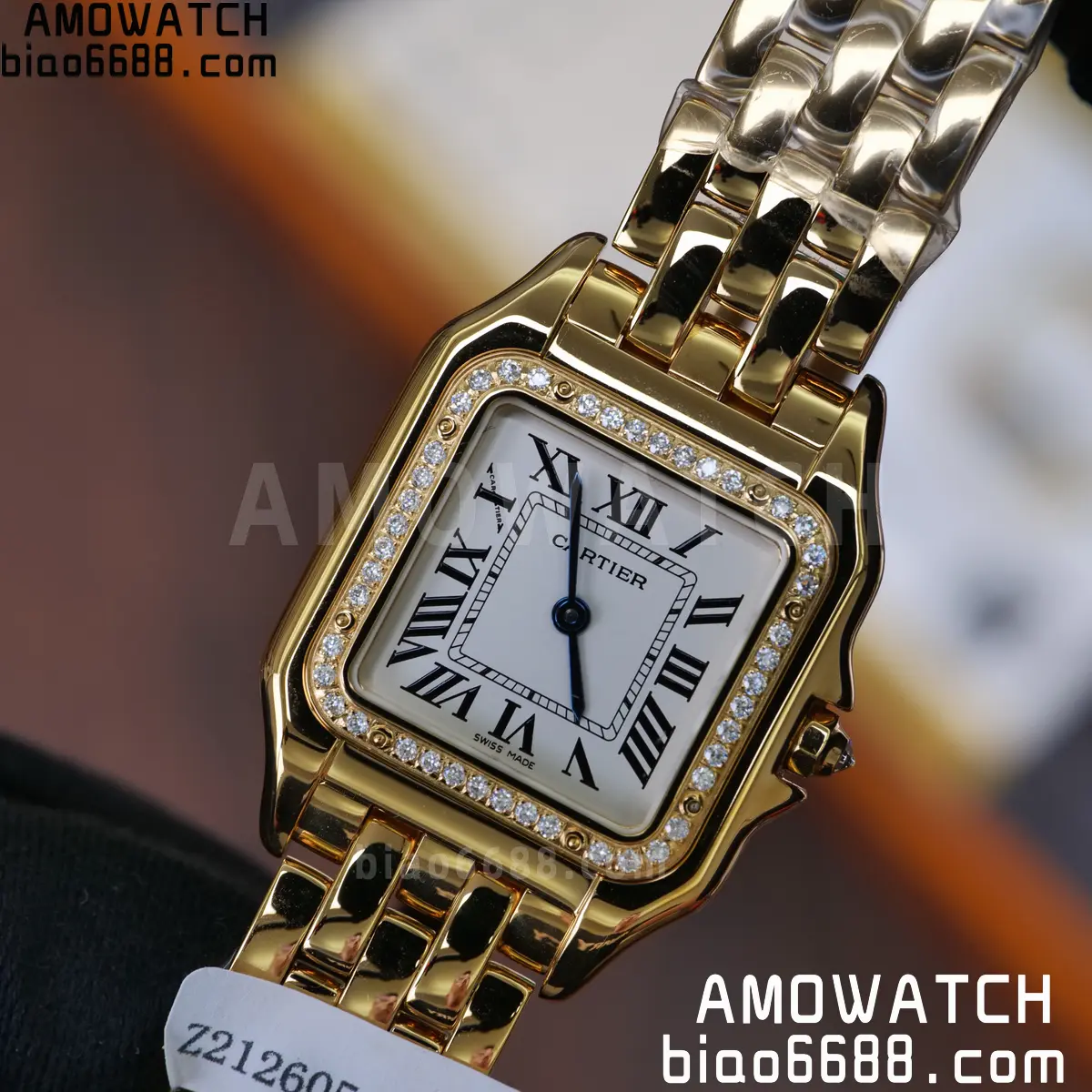 Custom Made Cartier Panthère 27mm WJPN0016 Gold-plated moissanite bezel 77 5f0bcc96eaed5f8 AMO Watch
