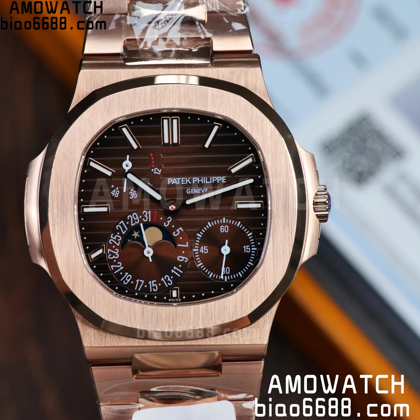 Patek Philippe Nautilus 5712R RG UMI 1:1 Best Edition Brown Dial on RG Bracelet A240 Super Clone Weighted 77 62481e55734b4fd AMO Watch