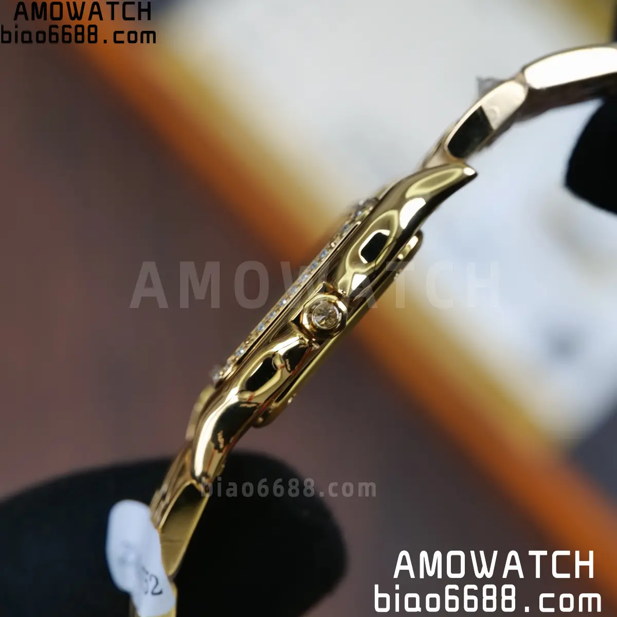 Custom Made Cartier Panthère 27mm WJPN0016 Gold-plated moissanite bezel 67 6289c606e7457a7 AMO Watch