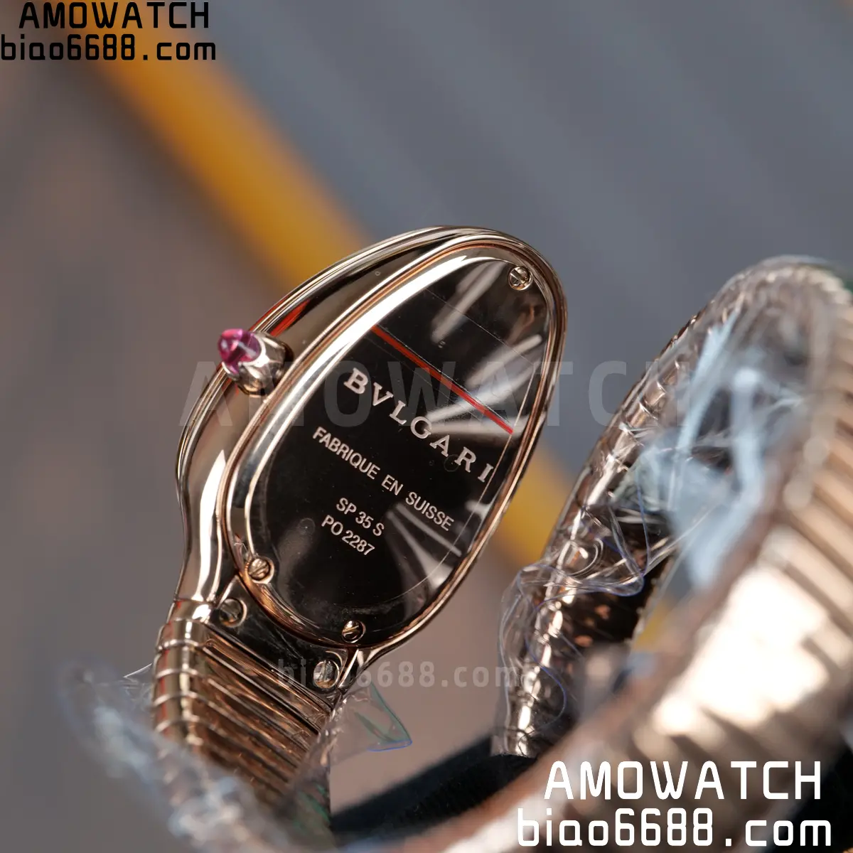 BVLGARI Serpenti Seduttori Watch 101815 RG BVF 1:1 Best Edition Black Dial on YG Bracelet ETA Quartz 63 643d38dbca64593 AMO Watch