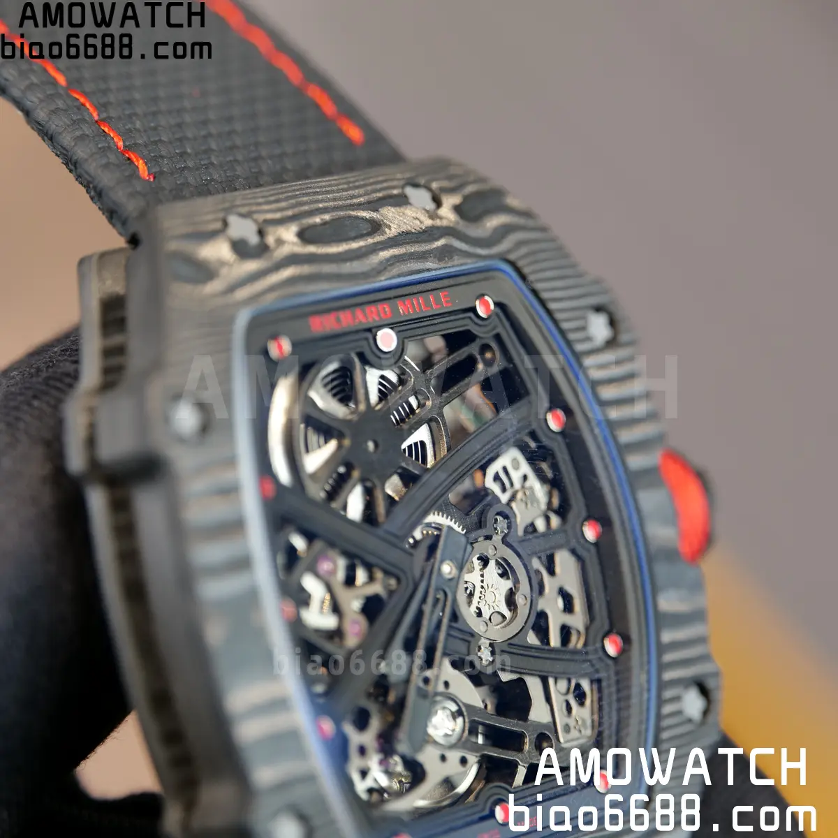 RICHARD MILLE RM67-02 Black NTPT Black/Red Skeleton Dial on Black Nylon Strap CRMA7 Clone V10 80 6483943e8e55da7 阿默表行AmoWatch