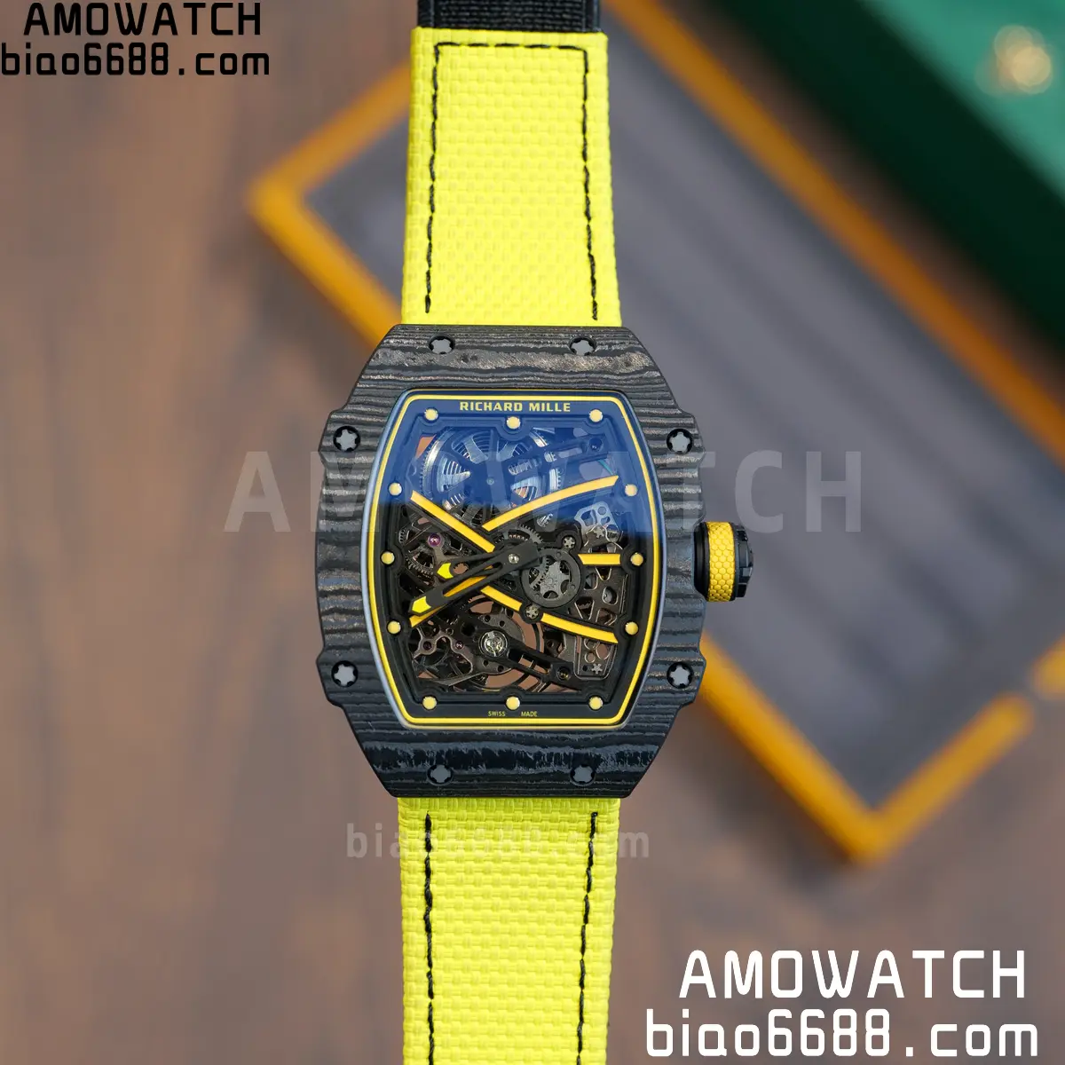 RICHARD MILLE RM67-02 Black NTPT Yellow Skeleton Dial on Yellow Nylon Strap CRMA7 Clone V10 91 64dc8f292c372cc 阿默表行AmoWatch