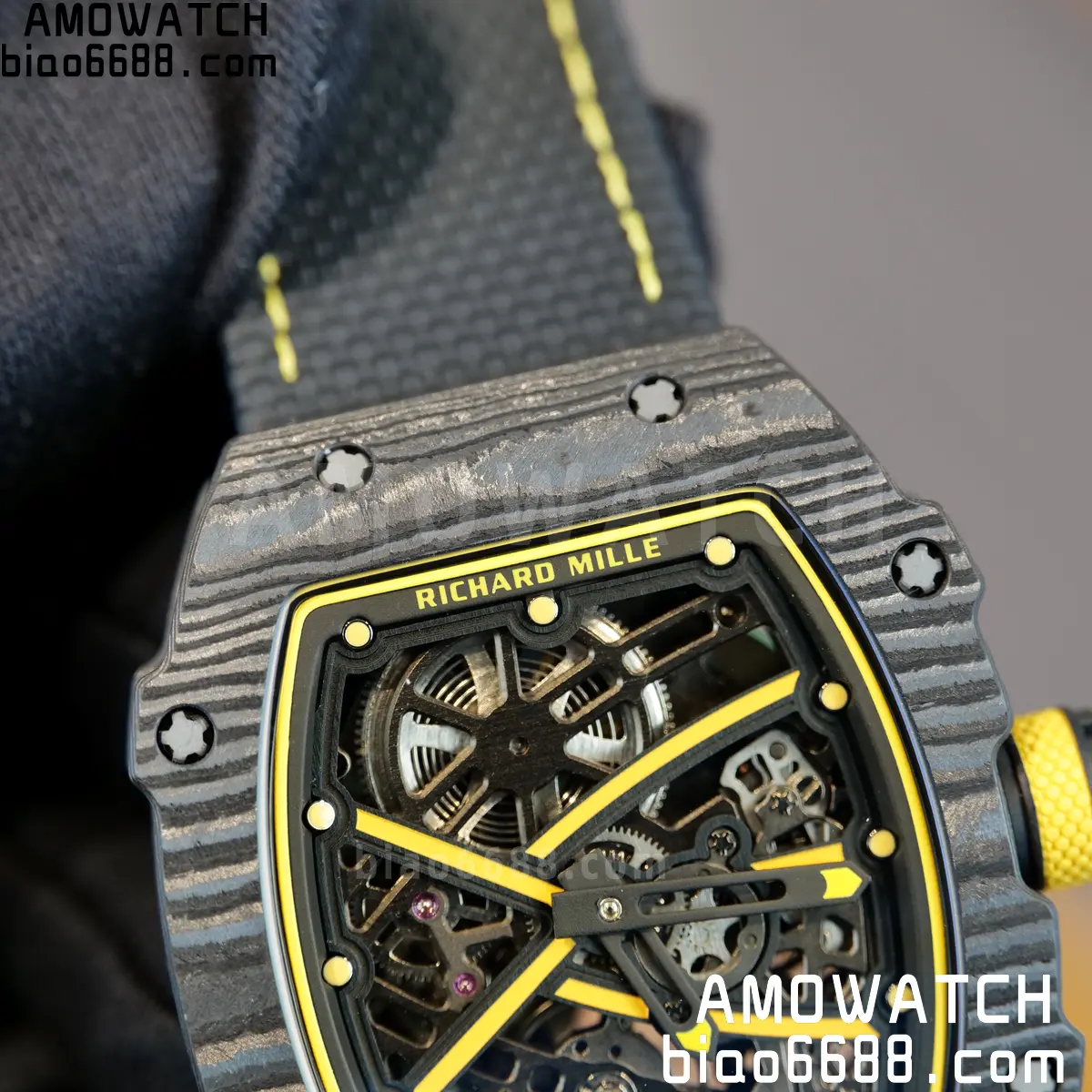 RICHARD MILLE RM67-02 Black NTPT Yellow Skeleton Dial on Black NylonStrap CRMA7 Clone V10 102 64fb17a28bcc096 阿默表行AmoWatch