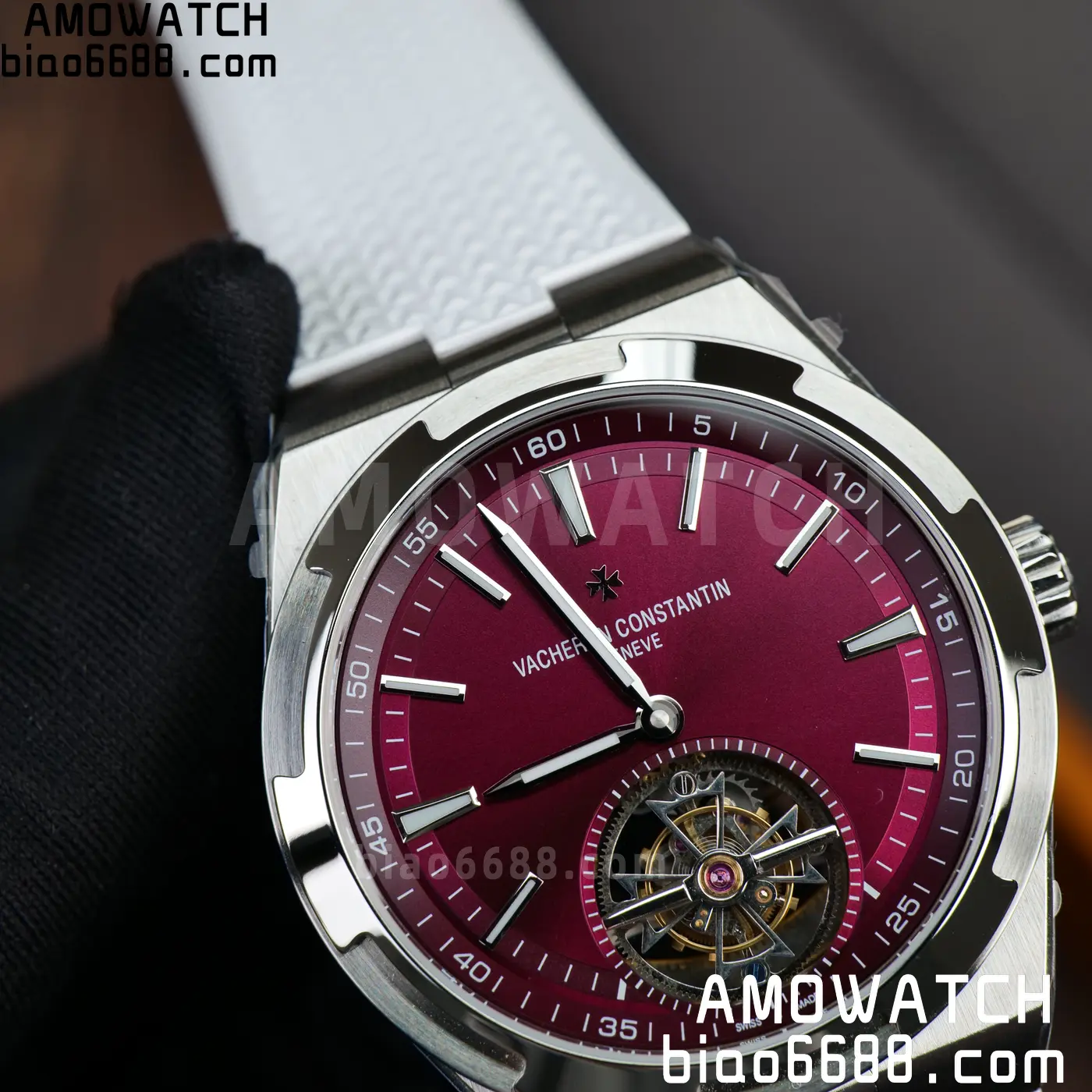 VC Overseas 42.5mm 6000V BBS Factory Best Edition White Dial Red Rubber Strap Tourbillon 68 658b8881b3f29bf AMO Watch