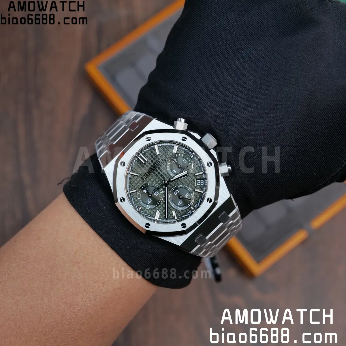 AP Royal Oak Chrono 26240 SS ZF 1:1 Best Edition Green Dial on SS Bracelet SA4401 Super Clone V2 (Free Sprung) 101 65b7ff673183272 阿默表行AmoWatch